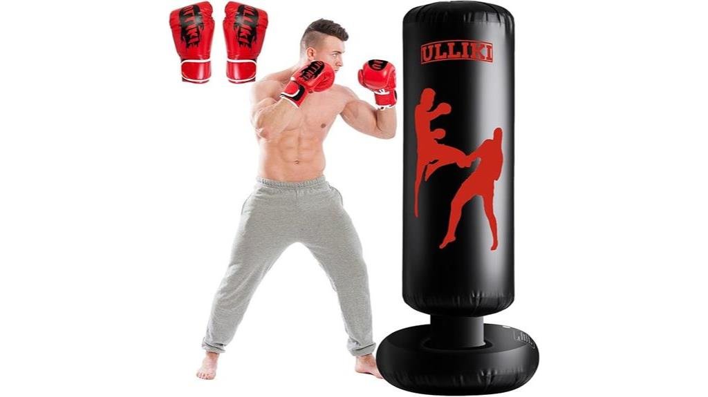 adults and kids punching bag with gloves