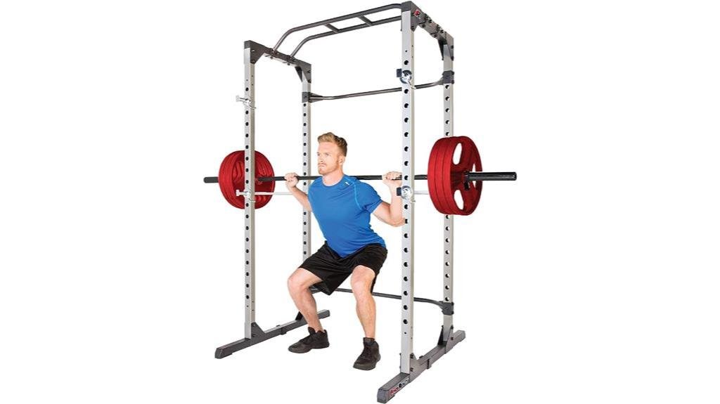 powerful squat rack with attachments