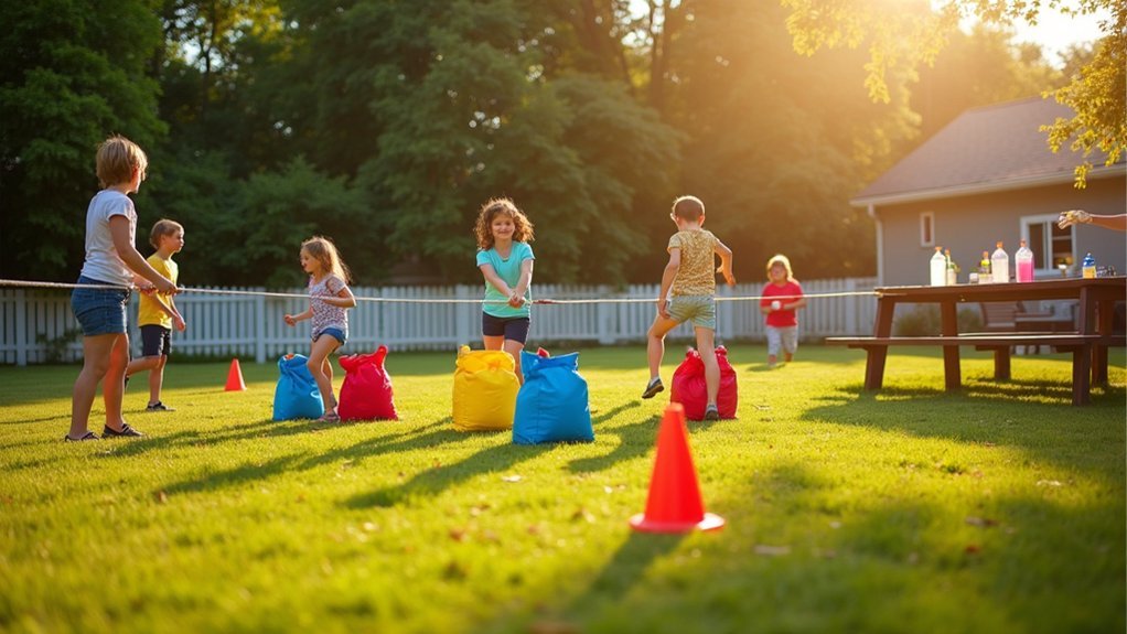 backyard olympic competition setup