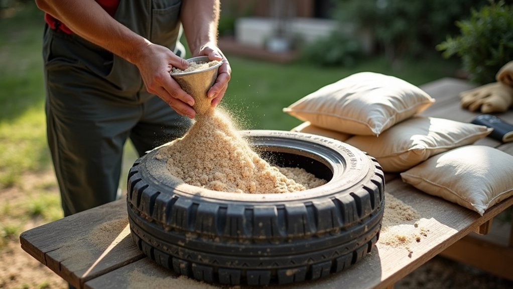diy tire sandbag assembly