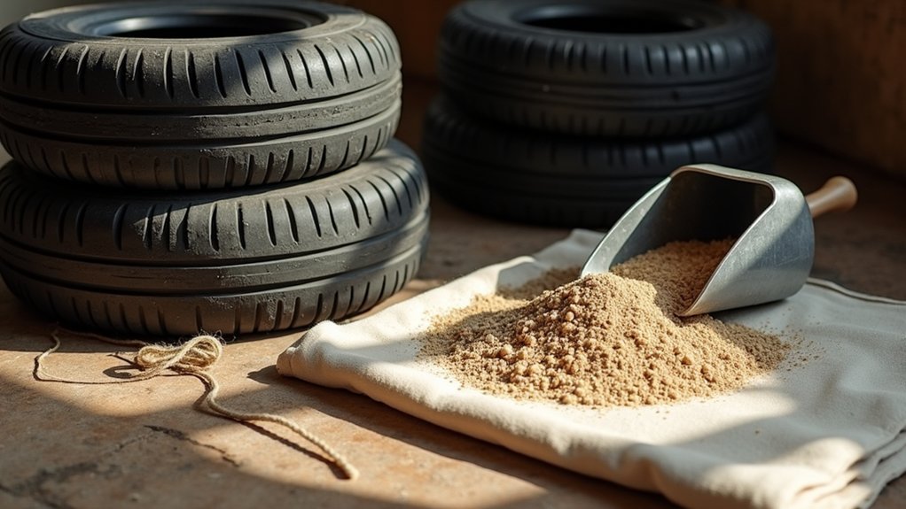 diy tire sandbags materials