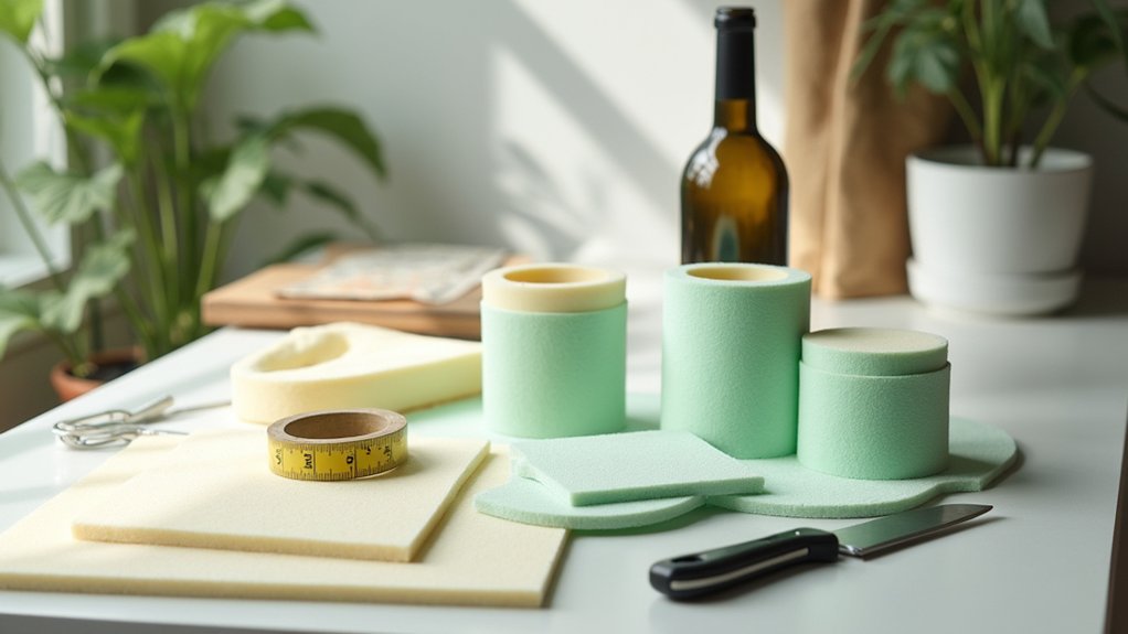 diy wine bottle foam rollers