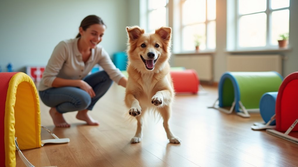 indoor dog agility setup