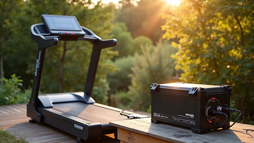 solar powered treadmill battery management