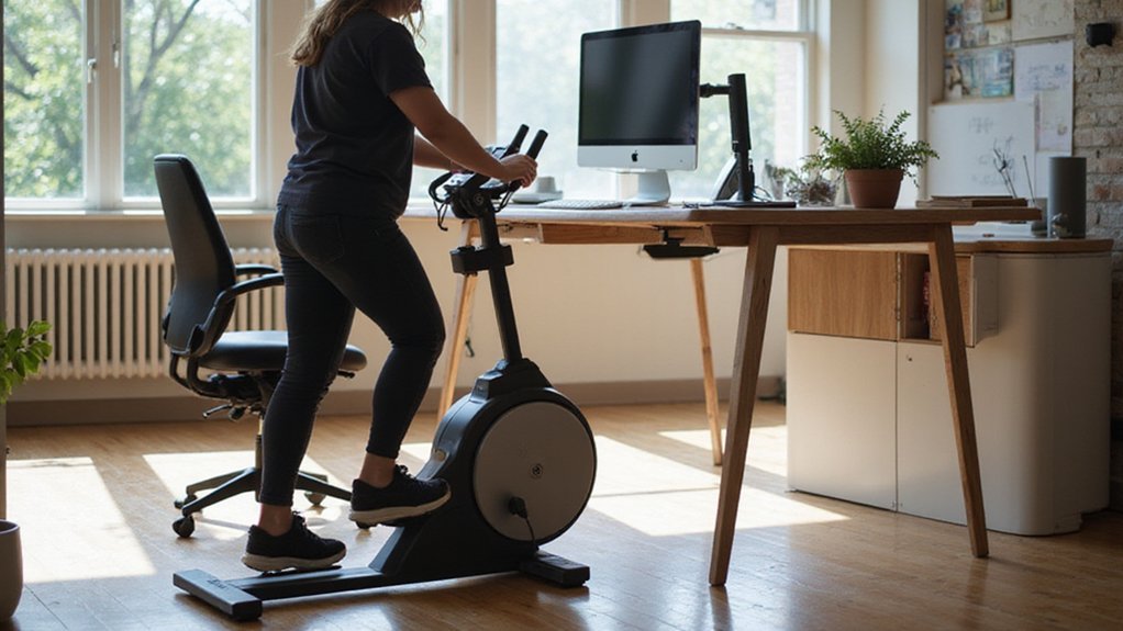 ergonomic under desk pedaling setup